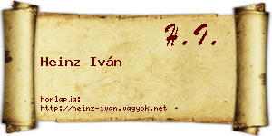Heinz Iván névjegykártya